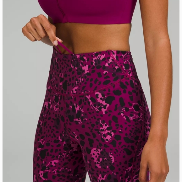 Lululemon Base Pace High-rise Crop 23" Cheetah Camo Magenta Purple Multi - Picture 12 of 13